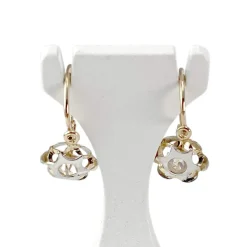 Boucles d'oreilles brisures d'occasion 2 ors pierres imitations