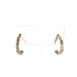 Boucles d'oreilles clous d'occasion or 750 jaune diamants