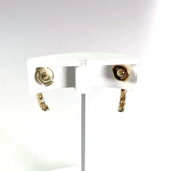 Boucles d'oreilles clous d'occasion or 750 jaune diamants