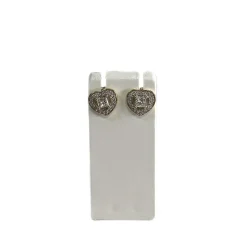 Boucles d'oreilles clous d'occasion or 750 jaune diamants
