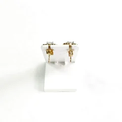 Boucles d'oreilles clous d'occasion or 750 jaune diamants