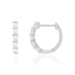 Boucles d'oreilles créoles or 375 blanc zirconia