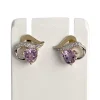 Boucles d'oreilles d'occasion or 375 2tons amethyste