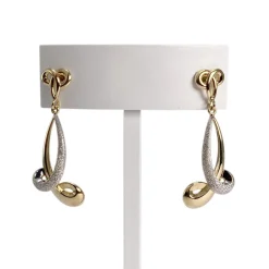 Boucles d'oreilles d'occasion  or 750 2 tons