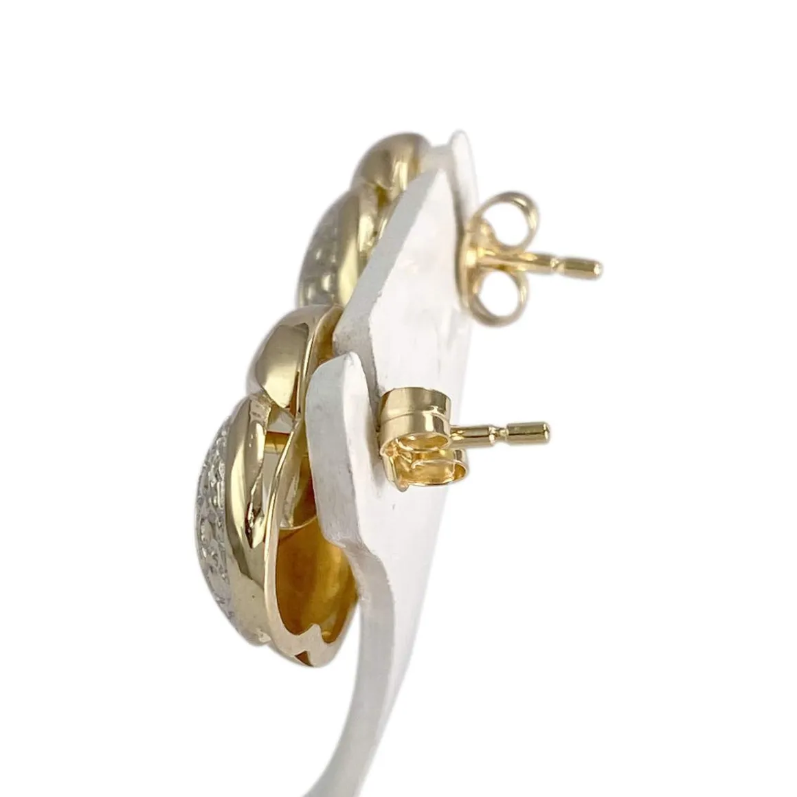 Boucles d'oreilles d'occasion or 750 2 tons