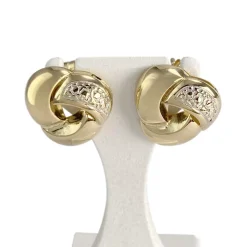 Boucles d'oreilles d'occasion or 750 2 tons