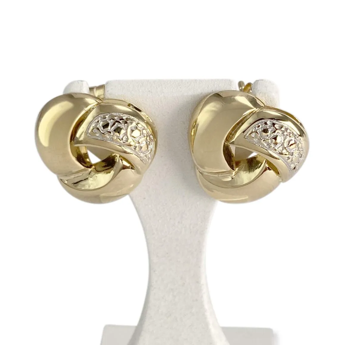 Boucles d'oreilles d'occasion or 750 2 tons