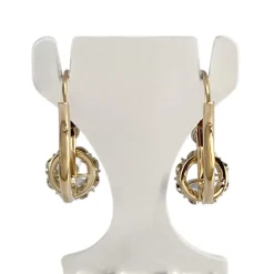 Boucles d'oreilles d'occasion 2 ors 750 spinelles synthétiques
