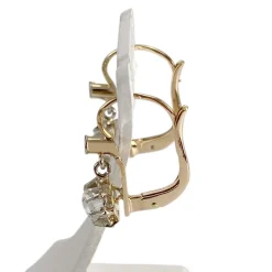 Boucles d'oreilles d'occasion 2 ors 750 spinelles synthétiques