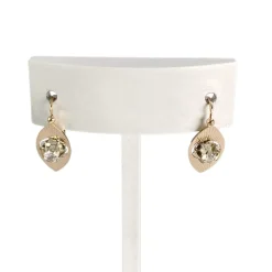 Boucles d'oreilles d'occasion 2 ors 750 pierres synthétiques