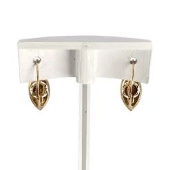 Boucles d'oreilles d'occasion 2 ors 750 pierres synthétiques