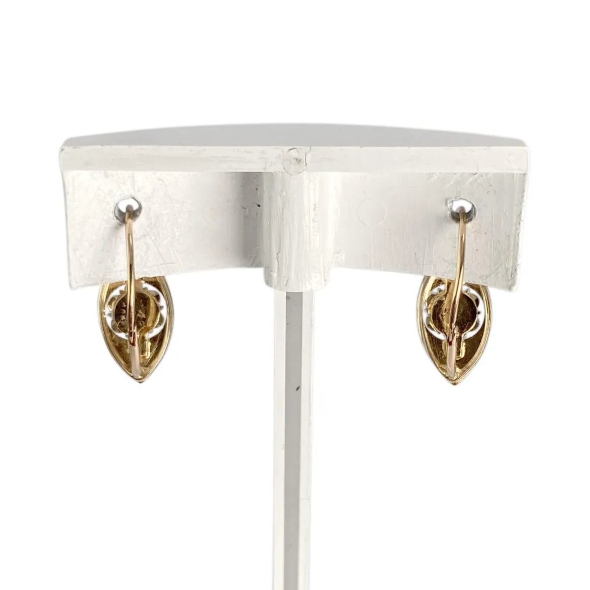 Boucles d'oreilles d'occasion 2 ors 750 pierres synthétiques