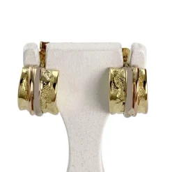Boucles d'oreilles d'occasion or 750 jaune 3 tons