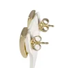 Boucles d'oreilles d'occasion or 750 jaune zirconias