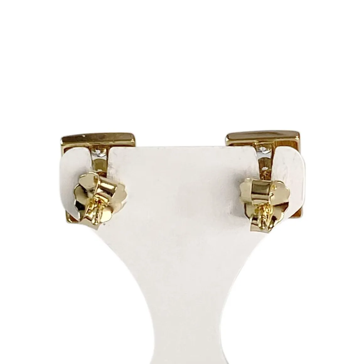 Boucles d'oreilles d'occasion or 750 jaune zirconias