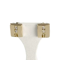 Boucles d'oreilles d'occasion or 750 jaune zirconias
