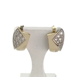Boucles d'oreilles d'occasion or 750 2 ors diamants