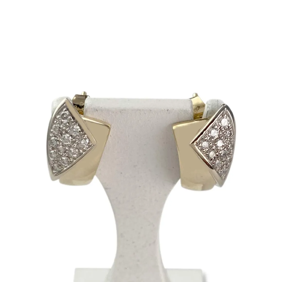 Boucles d'oreilles d'occasion or 750 2 ors diamants