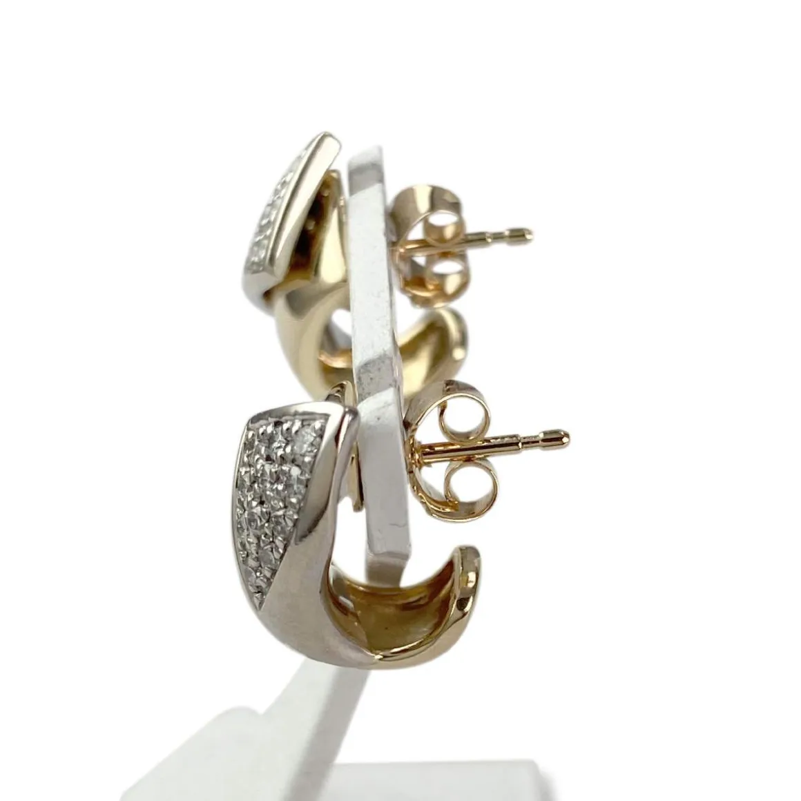 Boucles d'oreilles d'occasion or 750 2 ors diamants