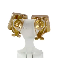 Boucles d'oreilles d'occasion or 750 jaune rubis synthétiques spinelles synthétiques