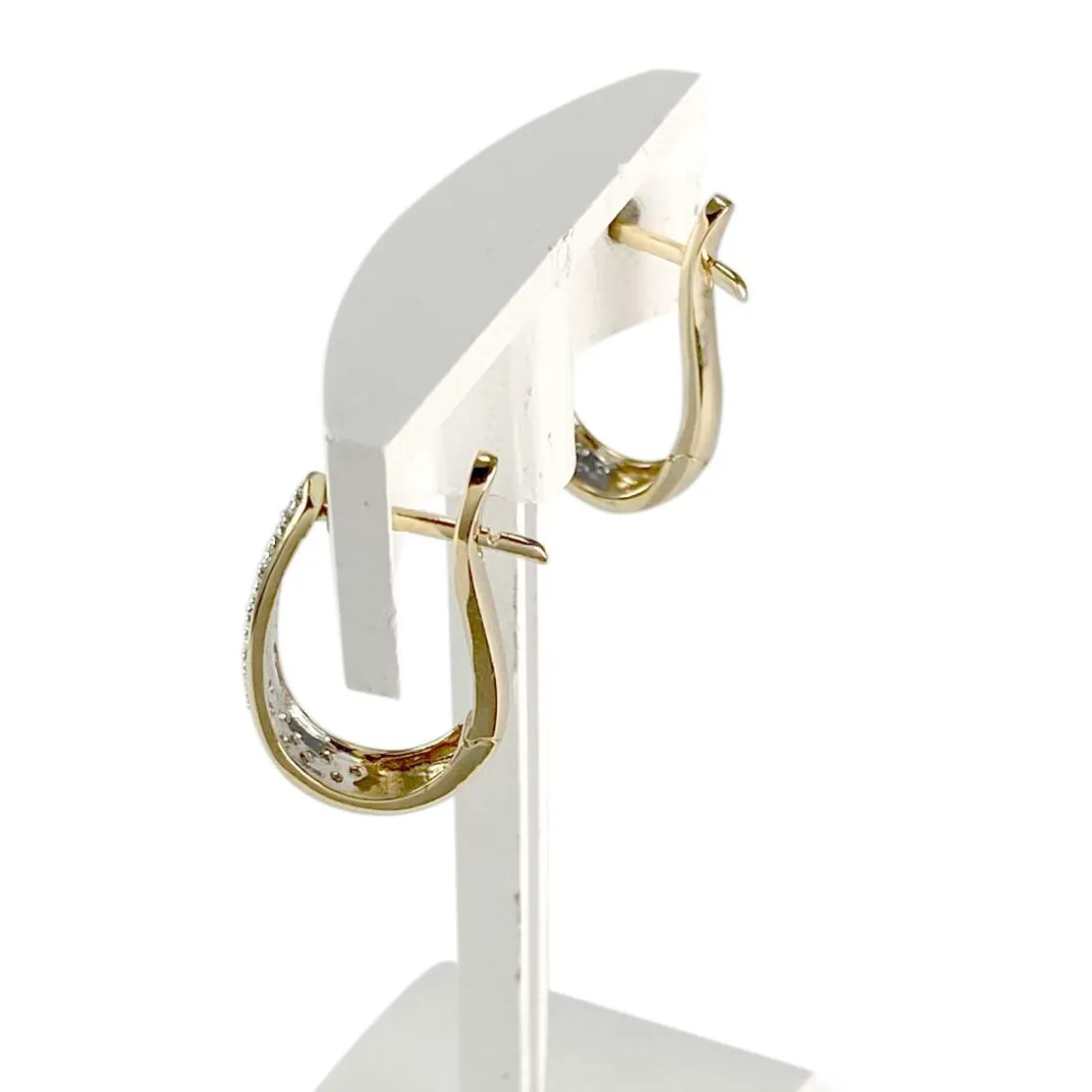 Boucles d'oreilles d'occasion or 750 jaune diamants