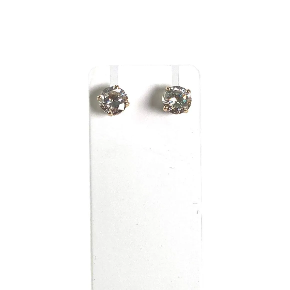 Boucles d'oreilles d'occasion or 750 jaune diamant
