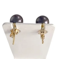 Boucles d'oreilles d'occasion or 750 jaune perle de culture