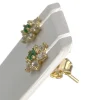 Boucles d'oreilles d'occasion or 750 jaune zirconias pierres synthétique