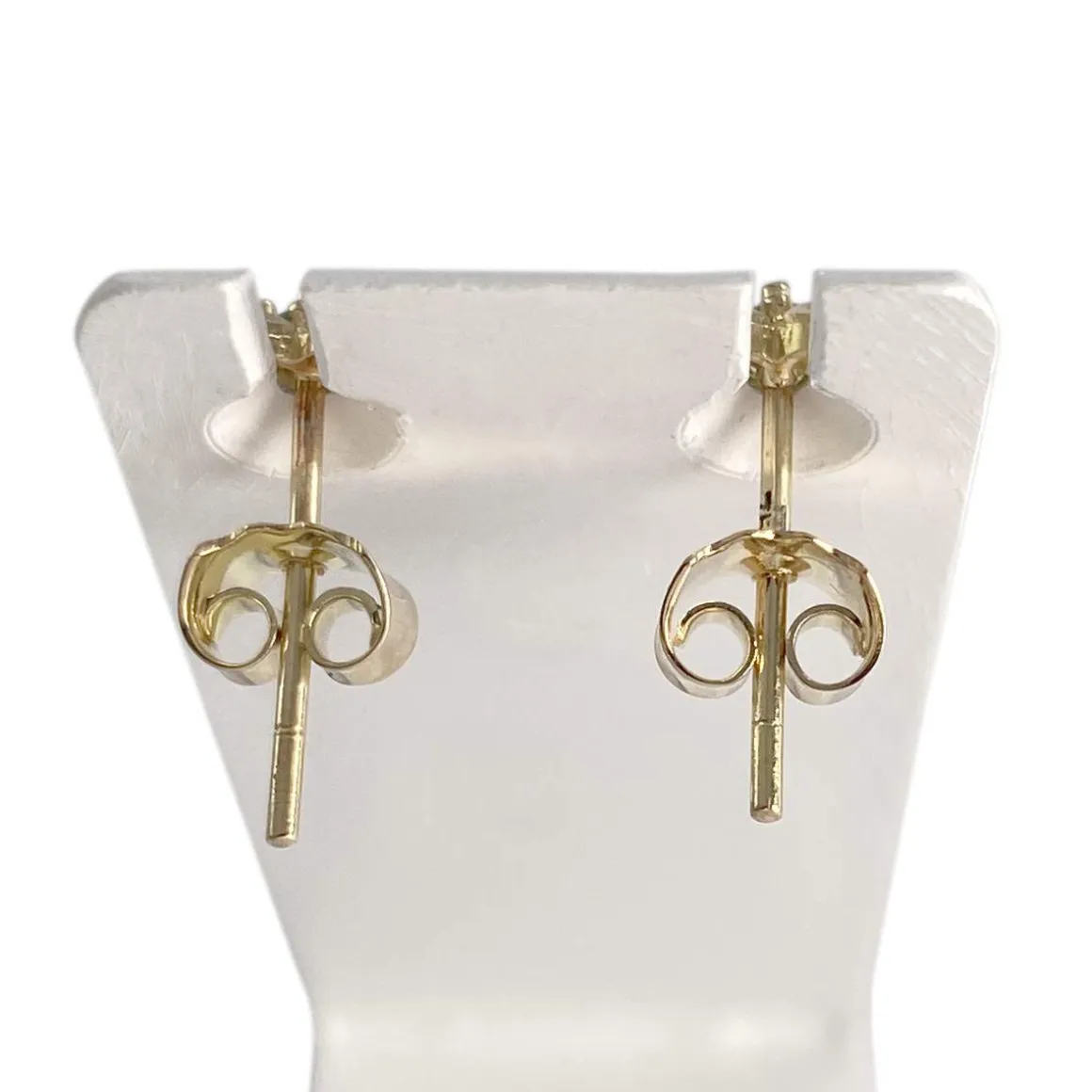 Boucles d'oreilles d'occasion or 750 jaune zirconias pierres synthétique