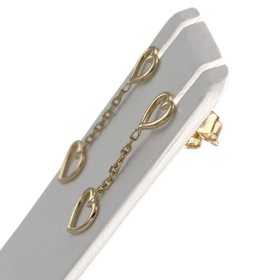 Boucles d'oreilles d'occasion or 750 jaune coeur