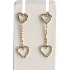 Boucles d'oreilles d'occasion or 750 jaune coeur