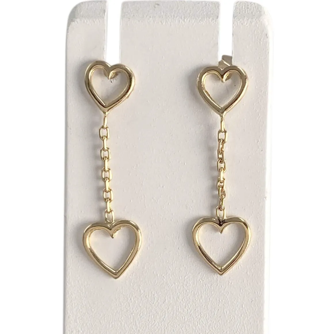 Boucles d'oreilles d'occasion or 750 jaune coeur