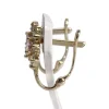 Boucles d'oreilles d'occasion or 585 jaunezirconiaszirconias