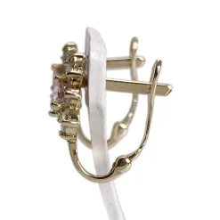 Boucles d'oreilles d'occasion or 585 jaunezirconiaszirconias