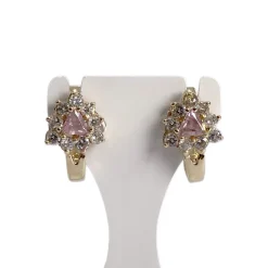 Boucles d'oreilles d'occasion or 585 jaunezirconiaszirconias