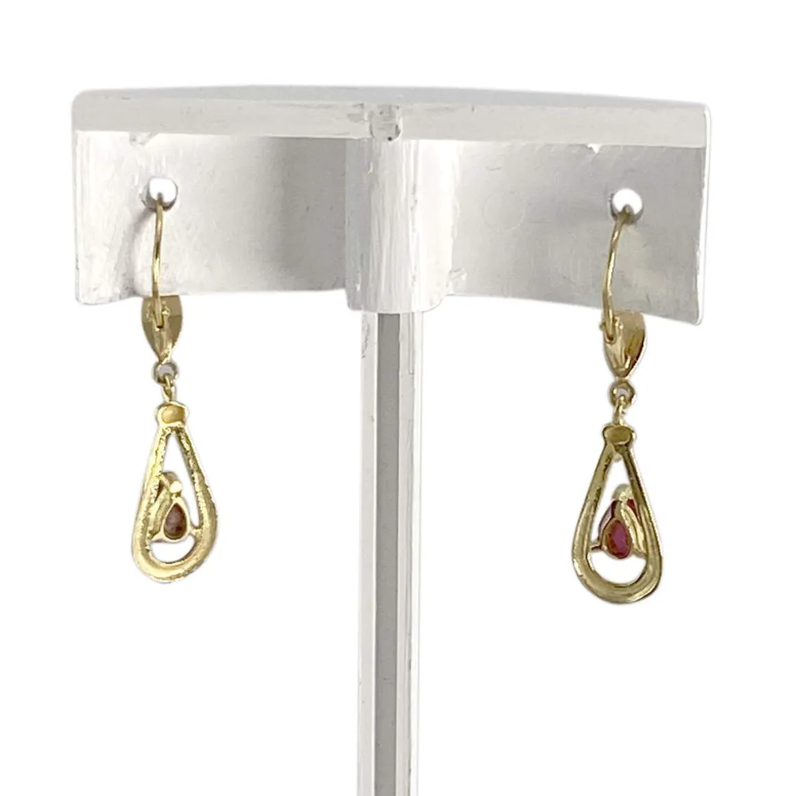Boucles d'oreilles d'occasion or 585 jaune rubis