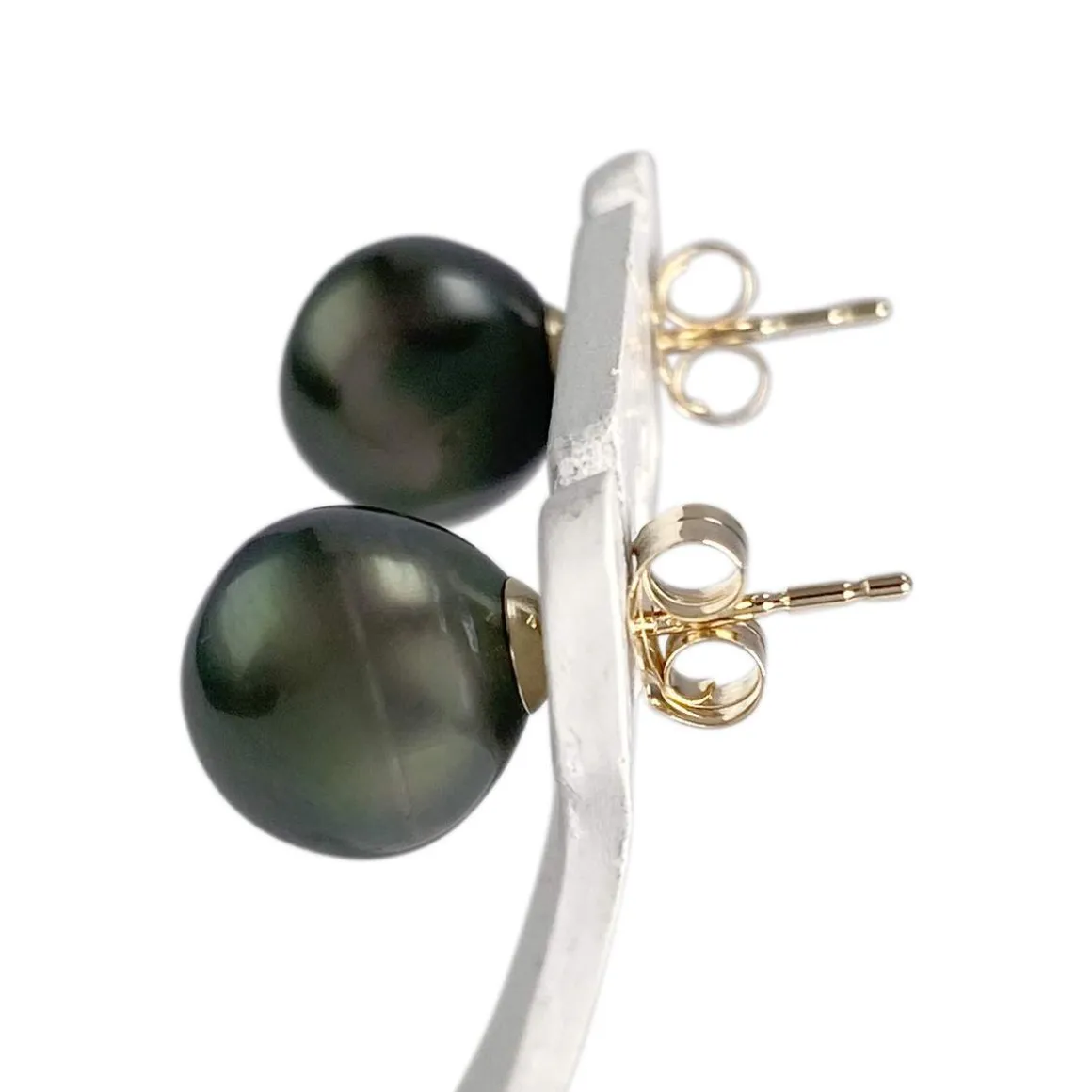 Boucles d'oreilles d'occasion or 375 jaune perle de tahiti