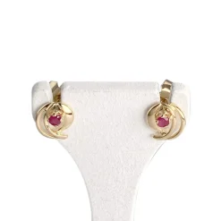 Boucles d'oreilles d'occasion or 750 jaune rubis
