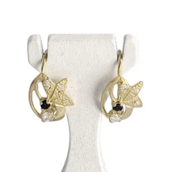 Boucles d'oreilles d'occasion or 750 jaunezirconiaszirconias