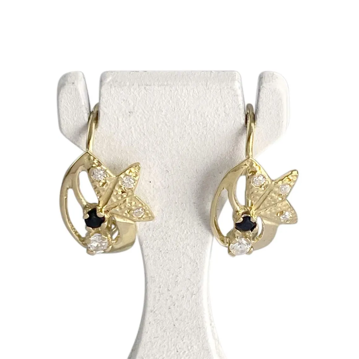 Boucles d'oreilles d'occasion or 750 jaunezirconiaszirconias