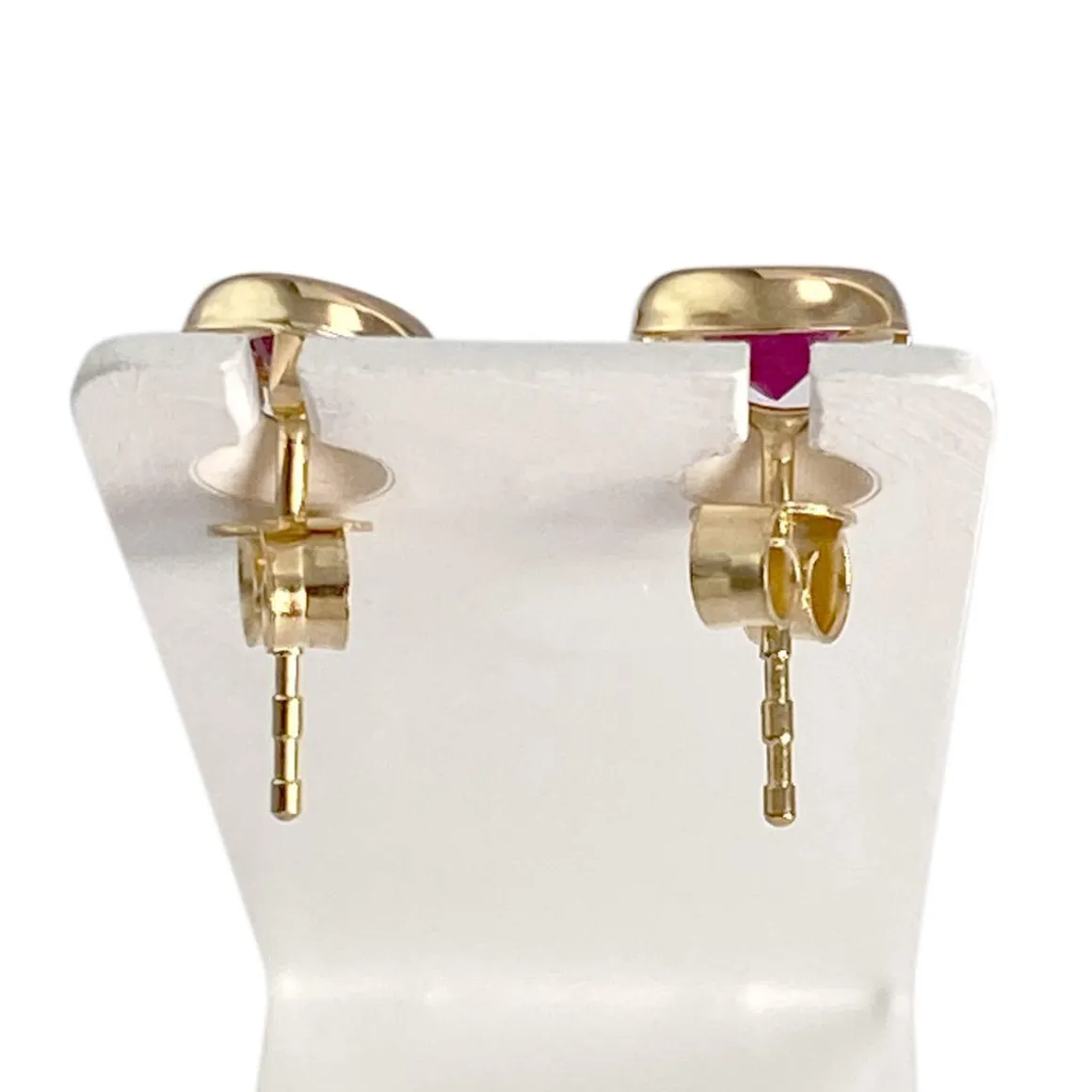 Boucles d'oreilles d'occasion or 750 jaune rubis