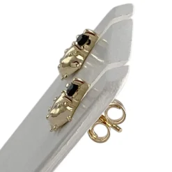 Boucles d'oreilles d'occasion or 750 jaune saphirs