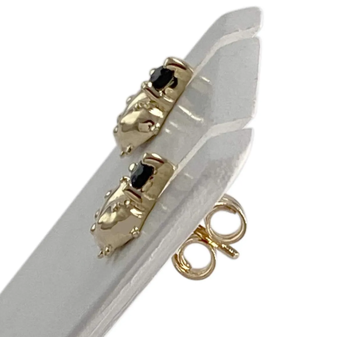 Boucles d'oreilles d'occasion or 750 jaune saphirs