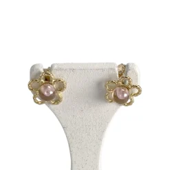Boucles d'oreilles d'occasion or 750 jaune fleur