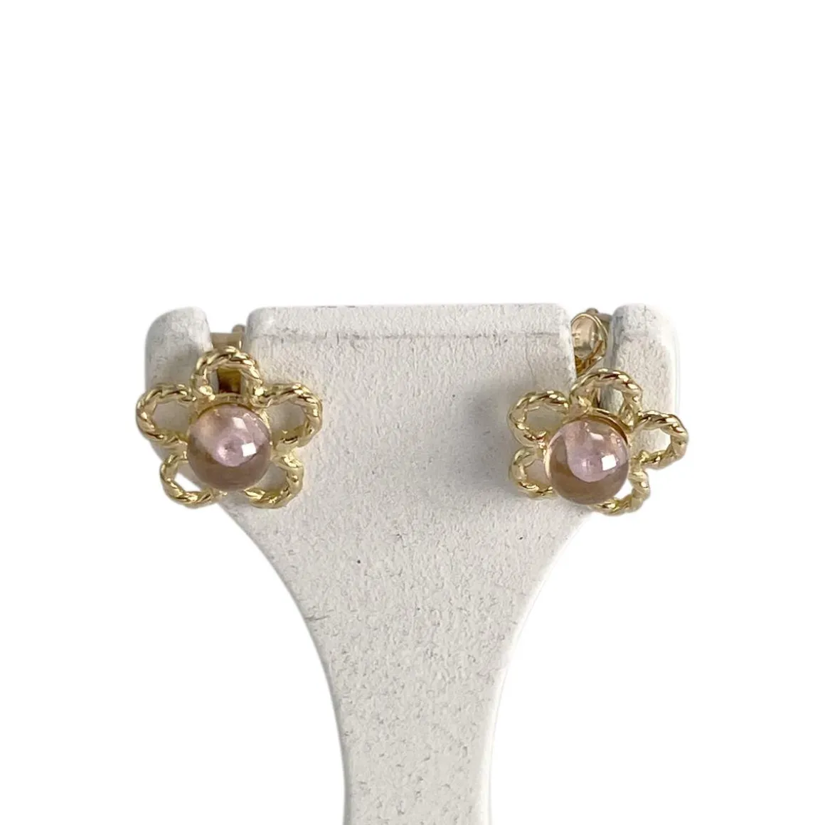Boucles d'oreilles d'occasion or 750 jaune fleur