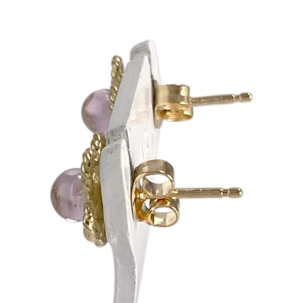 Boucles d'oreilles d'occasion or 750 jaune fleur