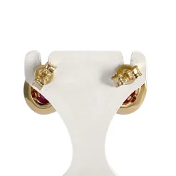 Boucles d'oreilles d'occasion or 750 jaune rubis
