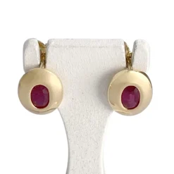 Boucles d'oreilles d'occasion or 750 jaune rubis