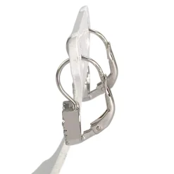 Boucles d'oreilles d'occasion or 750 blanc zirconias