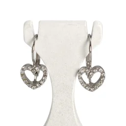 Boucles d'oreilles d'occasion or 750 blanc zirconias